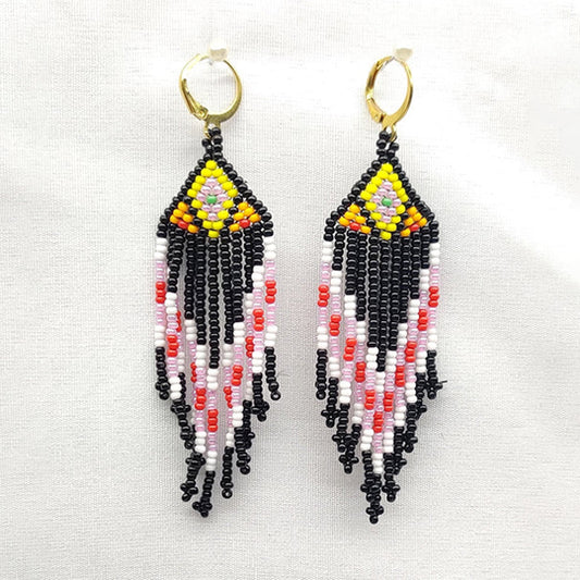 Seed Bead Fringe Earring