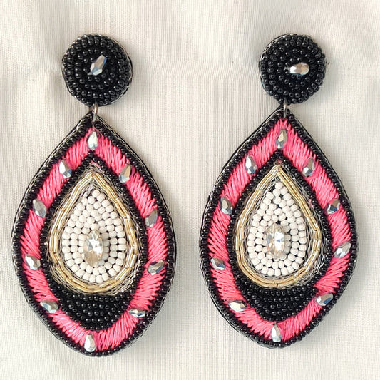 Seed Bead Embroidery Earring