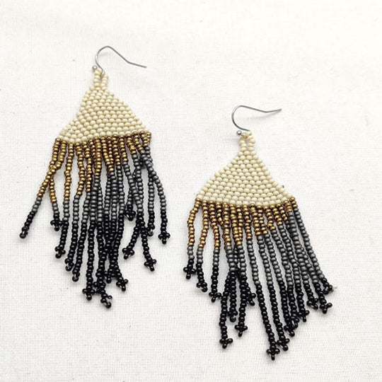 Seed Bead Fringe Earring