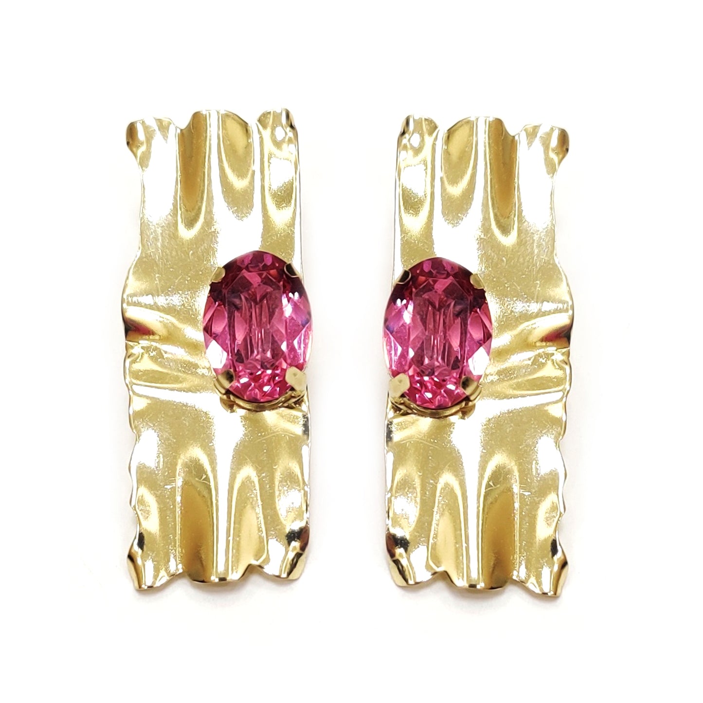 Brass & Glass Rhinestone Earring