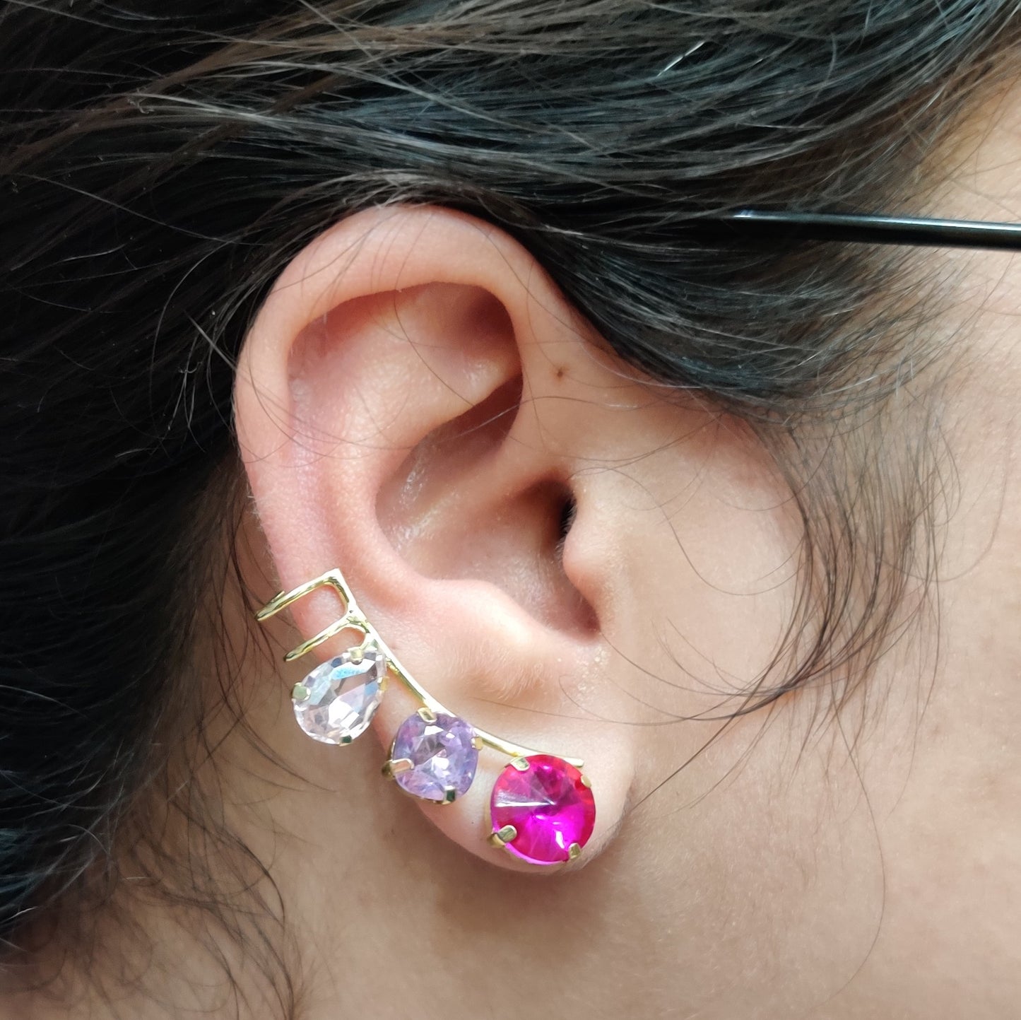 Glass Rhinestone Ear Cuff