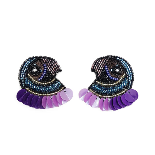 Seed Bead Embroidery Earring