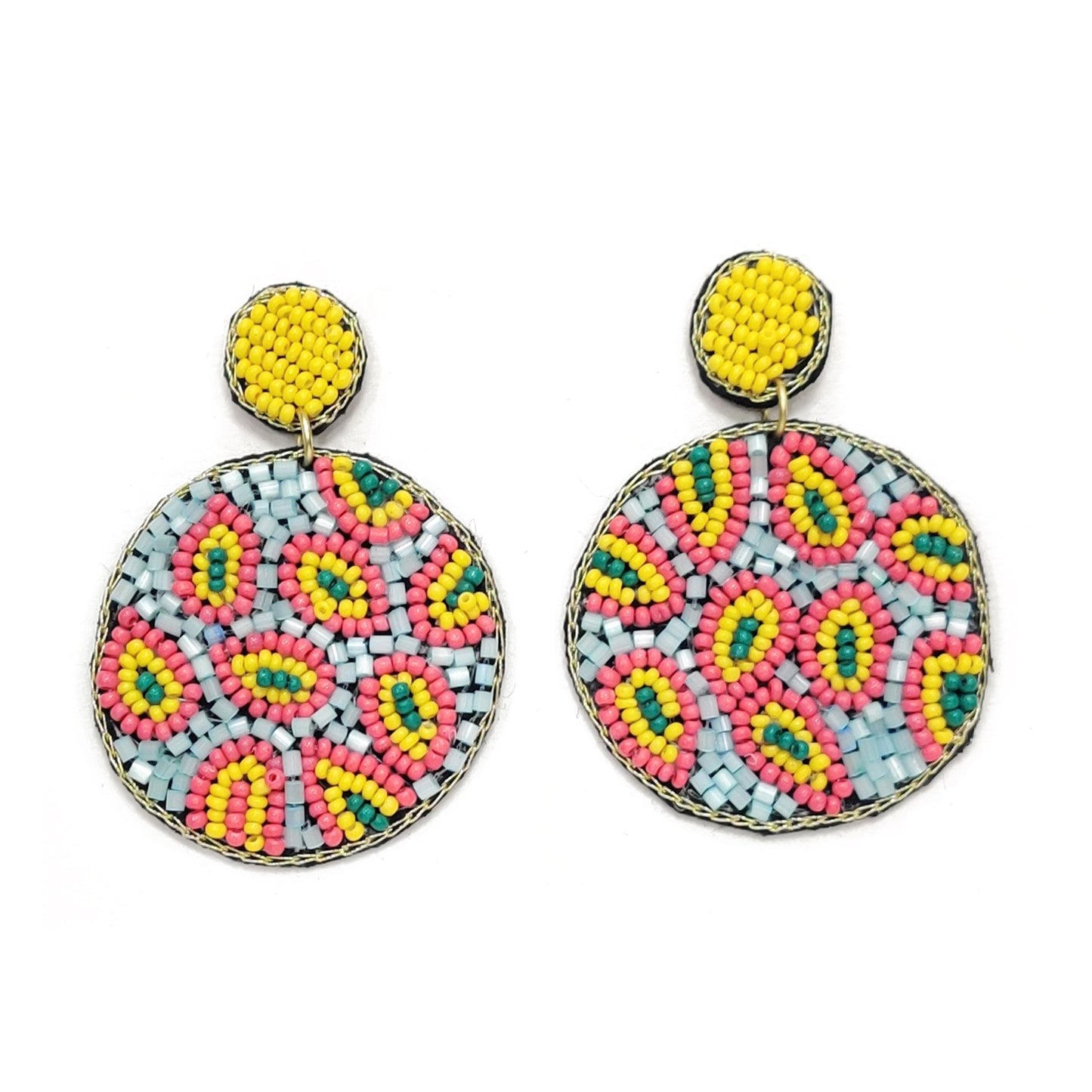 Seed Bead Embroidery Earring