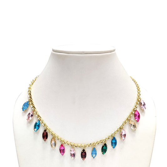 Glass Rhinestone Necklace