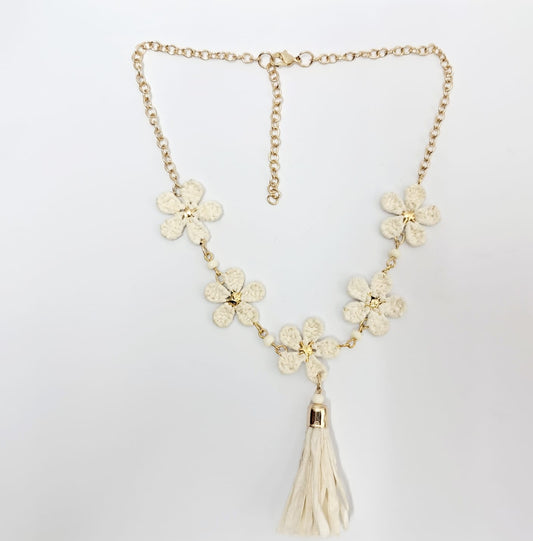 Raffia Wrapped Necklace